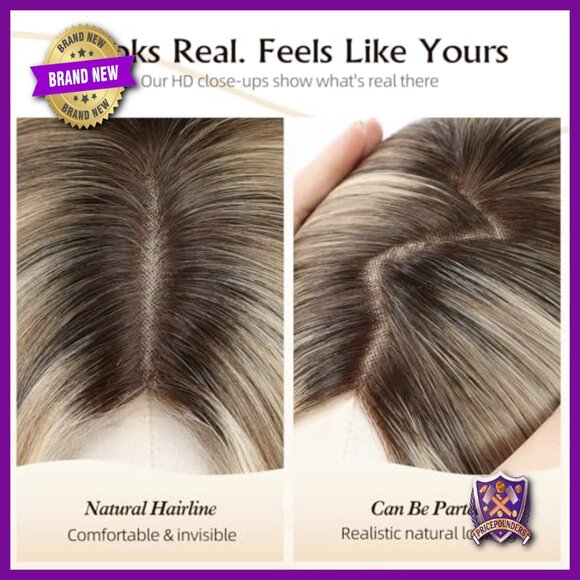 Human Hair Topper 12 Inch Mono Top for Thinning Hair No Bangs main image 4